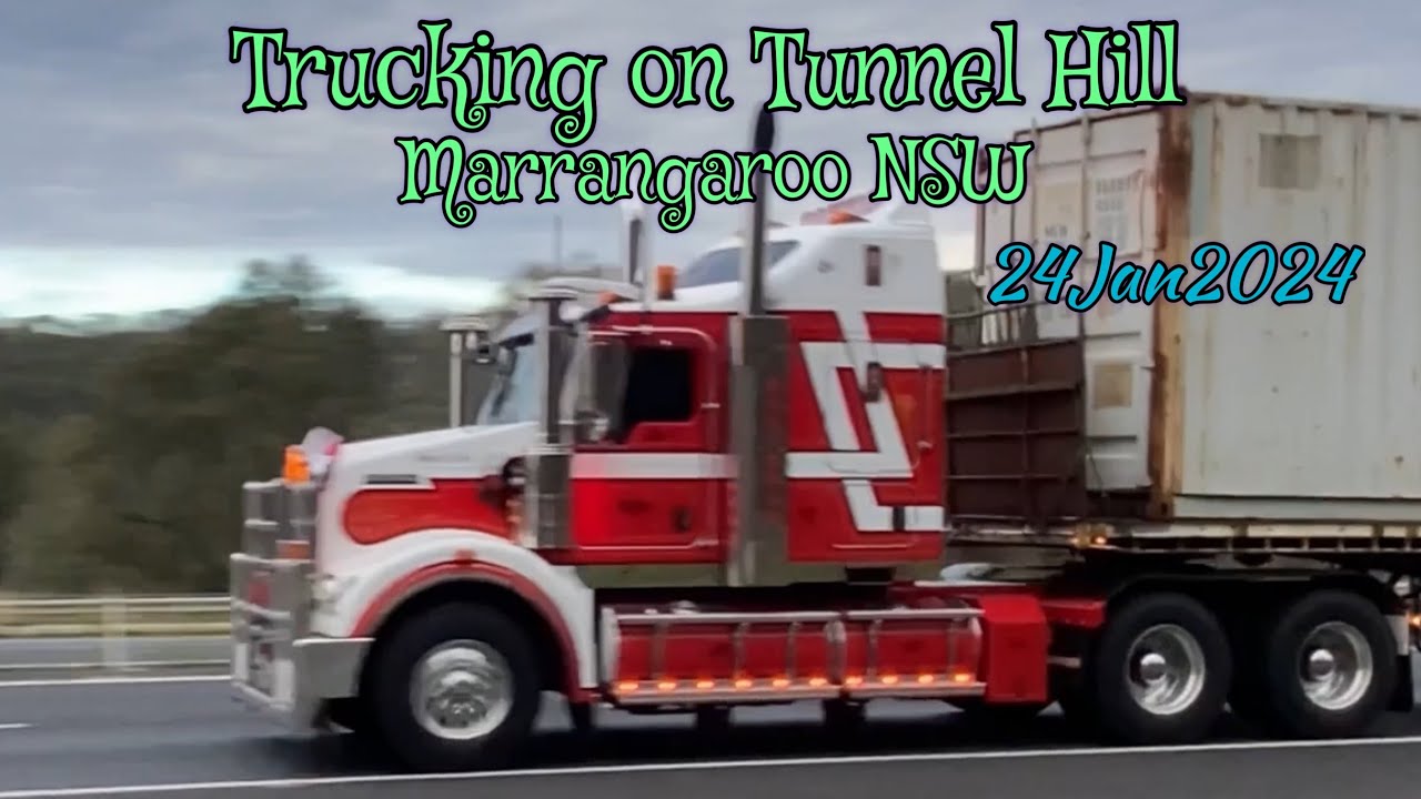 Trucking on Tunnel Hill Marrangaroo NSW 24 Jan 2024 truck trucks