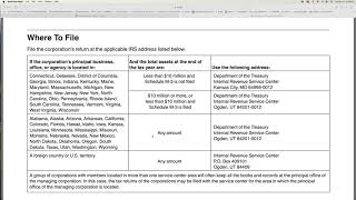 Where do I file form 1120 US Corporation Income Tax Return?