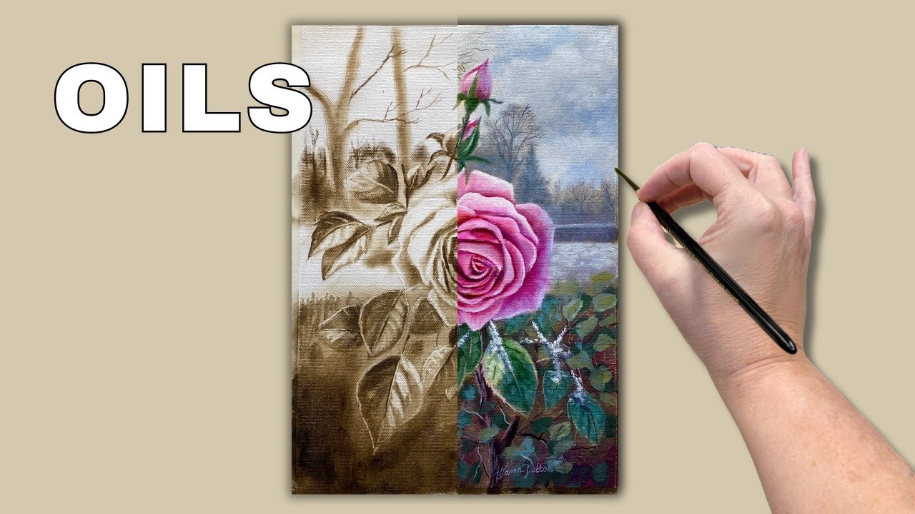 Underpainting Oil Painting Timelapse: Painting a Rose Start to Finish