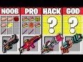 Minecraft Battle: SUPER GUNS CRAFTING CHALLENGE - NOOB vs PRO vs HACKER vs GOD / Animation