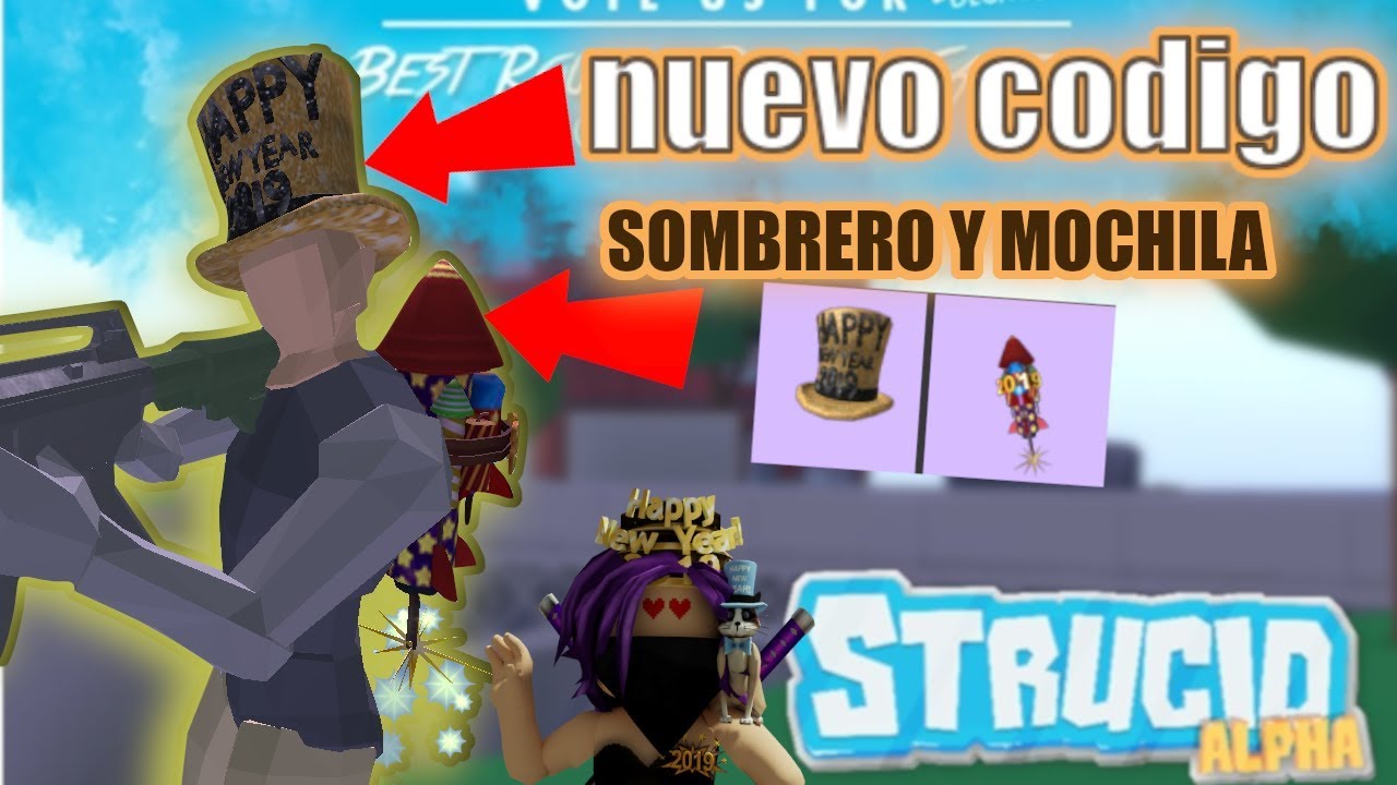 Nuevo Codigo De Strucid Mochila Y Sombrero Gratis Youtube - nuevo code strucid alpha 1000monedas gratis roblox