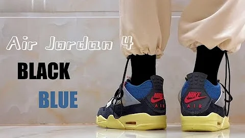 Air Jordan 4  Sneaker In Black Blue Unboxing | Are...