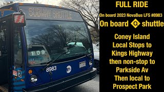 (FULL RIDE) On board 2023 NovaBus LFS #8983 on the Q91 Q express shuttle to Propsect Park