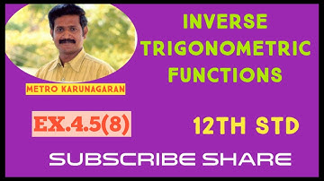 12th Std Maths Ex.4.5(8) SIMPLIFY tan^(-1)(x/y) - tan^-1(x-y)/(x+y)