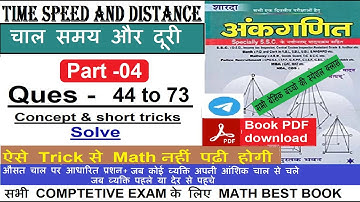 Part 4 चाल- समय- दूरी | speed time and distance sd yadav maths | by shivam sir