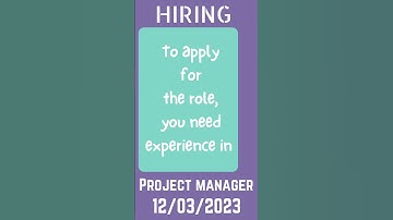 Hiring Project Manager skilled in Project Management | IT Project Manager #projectmanager
