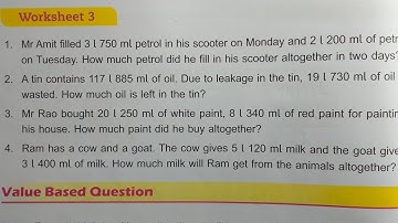 DAV Class 3 unit 10 worksheet 3 ।। Math class 3 chapter 10 worksheet 3 dav public school