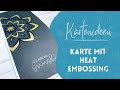 Slimelinekarte mit Heat Embossing und metallic Acrylfarben basteln (English Subtitle)