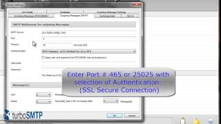 How to configure MailList Controller with turbo SMTP service provider