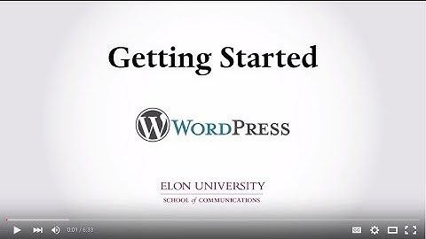 WordPress e-Portfolio - Getting Started