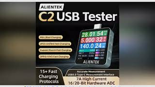 ALIENTEK USB Tester C2 Digital Voltmeter Charging Power Detector PD3.2 Battery Tester Fast Charge De