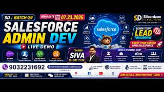 Salesforce Admin + Developer Live Demo | Batch-29 |SIVA | Telugu & English | SiliconDawn