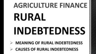 causes of rural indebtness  in Hindi economic