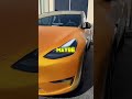 Stunning orange vinyl wrap on tesla model y #carwrap #satinwrap #tesla