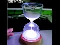 Luminous remote control glass hourglass 15 minutes time timer free customized laser lettering wood