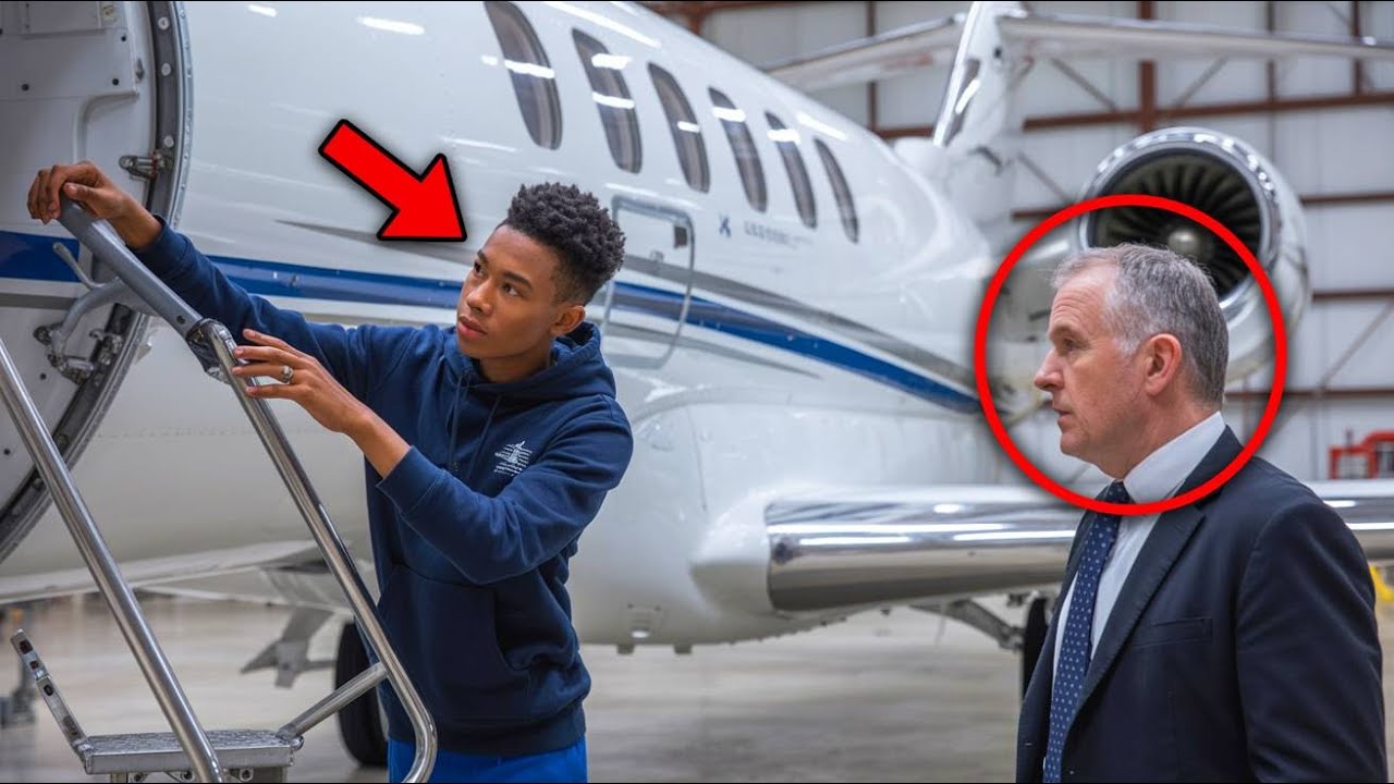 Black Teen Fixes Private Jet — CEO Stops Cold at His Pilot-Wing Necklace!