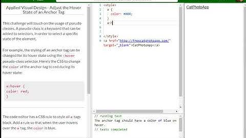 Applied Visual Design   Adjust the Hover State of an Anchor Tag free code camp   Dani