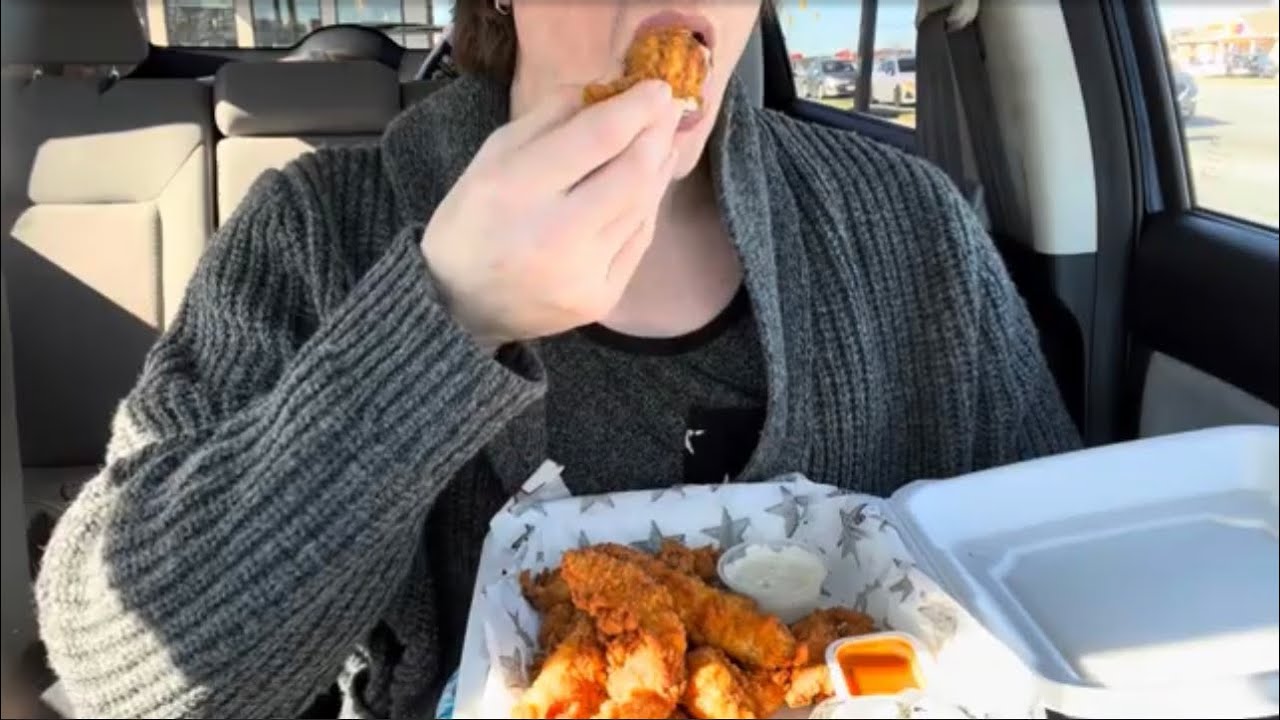 HARDEE's Chicken Tender Platter Feast Eating Show Mukbang YouTube