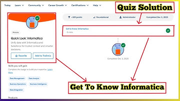 Quick Look Informatica | Get to Know Informatica | Quiz Solution