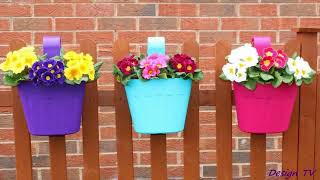 DIY ideas unusual flower beds on facades & fences Идеи цветников на фасадах и заборах своими руками