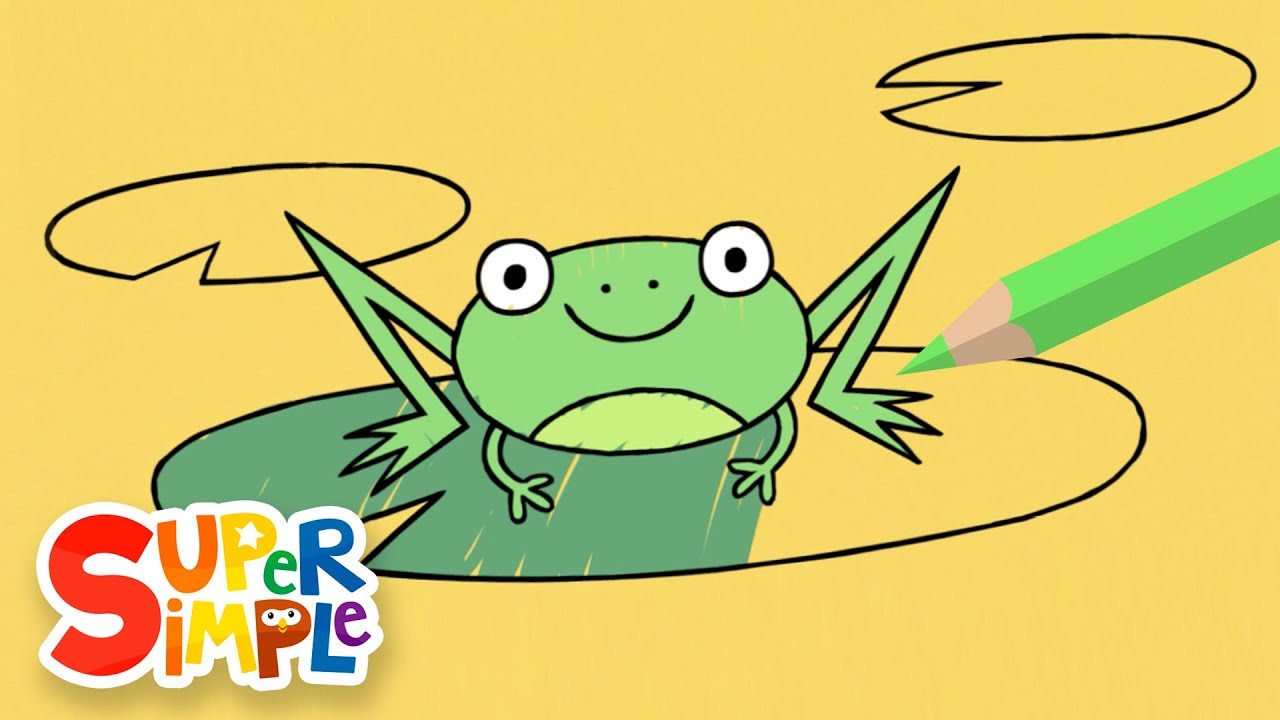 Drawing And Coloring a Frog with Five Little Speckled Frogs Watch