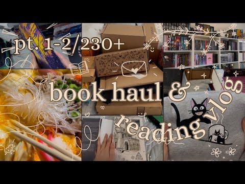 intro to tackling my tbr + huge book haul 📚😵💫📖 pt. 1-2/230+ physical tbr || silent reading vlog