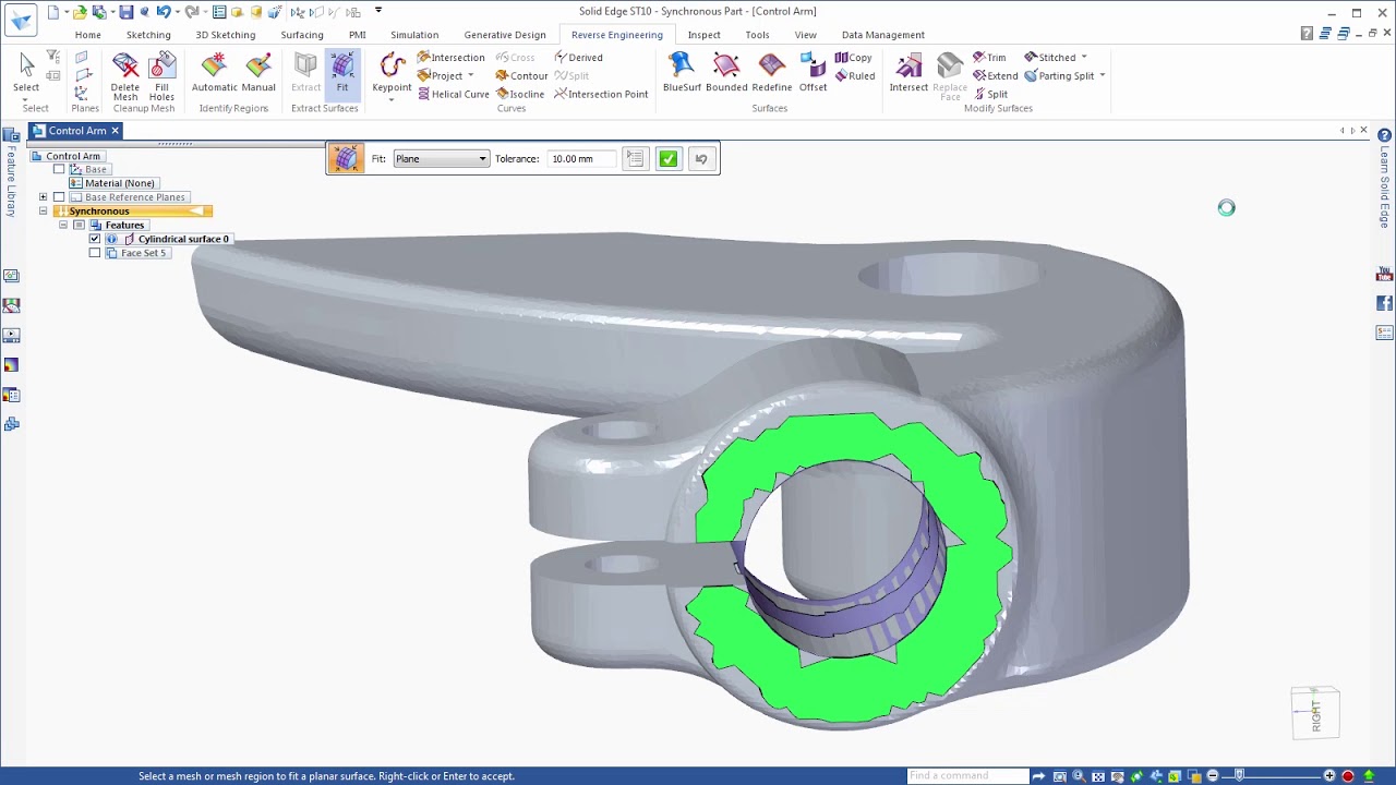3D Reverse Engineering in Solid Edge ST10 - YouTube