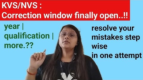 KVS/NVS Correction window open | how to do | what you can correct 