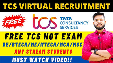 🔴FREE TCS NQT HIRING | TCS OFF CAMPUS DRIVE | MUST WATCH VIDEO!!