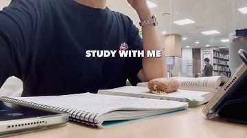 ☘️4-HOUR Study With Me library korea📝 No music, Real sound, note taking, ASMR,Pomodoro 50/10🎧