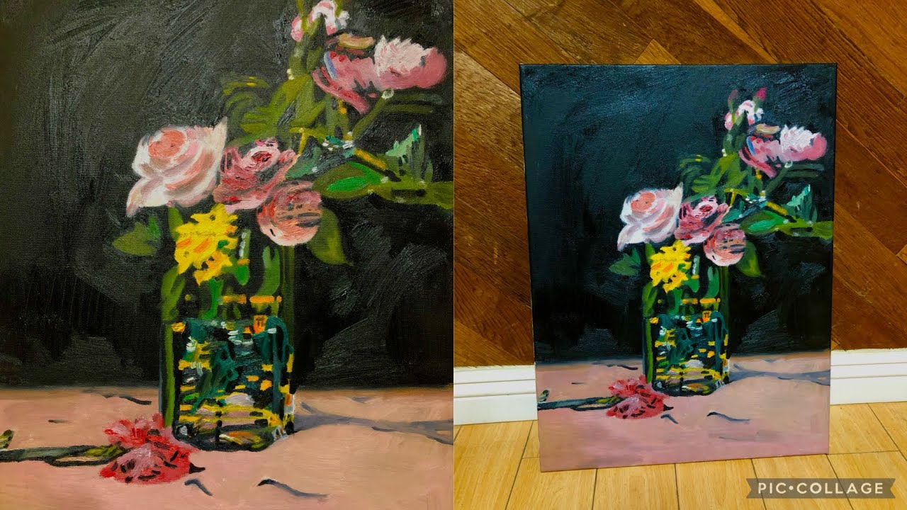 *THE ROSES IN A GLASS VASE OIL PAINTING BY EDOUARD YouTube