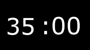 35 Minutes Timer Count Up in Full black background and Clockwise Video