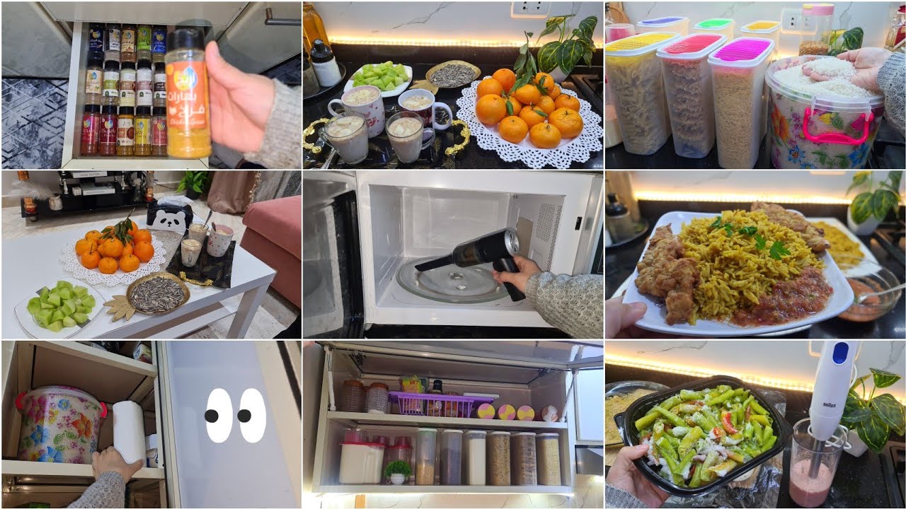 روتين النظافه والترتيب والرقى🌴 خزين المطبخ لازم يكون بالشكل دا  تنسيق وحدات المطبخ❤️ ردى عليكم جميعآ