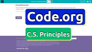 Code.org Lesson 5.2 Conditionals Explore | Tutorial with Answers | Unit 4 CSA