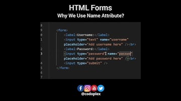 Why we use Name Attribute in HTML Form inputs?