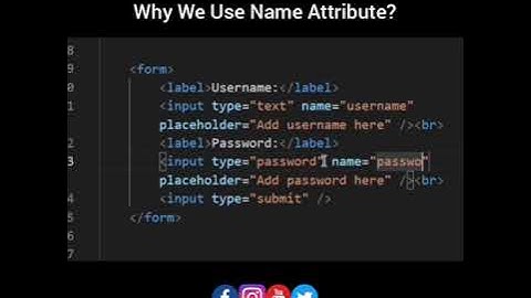 Why we use Name Attribute in HTML Form inputs?