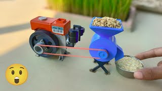 DIY Mini Flour Mill | Rice Grinding Machine Working Demo 🌾  #diyprojects