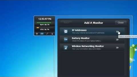System Monitor Light Windows 7 Gadget