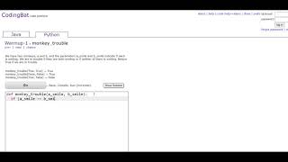 Warmup-1 (monkey_trouble) Python Tutoriall || Codingbat.com