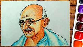 Gandhiji drawing step by step||how to draw gandhiji easy method