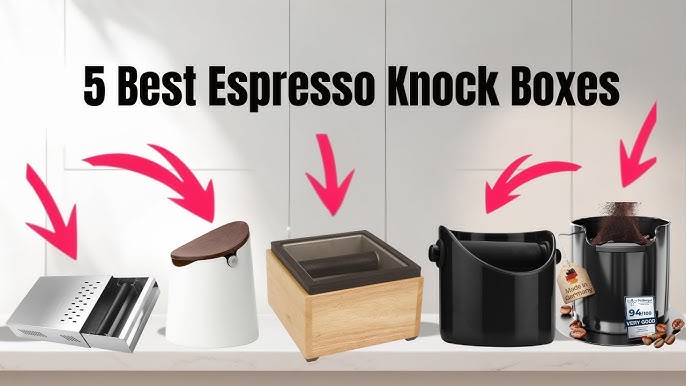 Espresso Knock Box, 4.4 Inch Coffee Knock Box Espresso Dump Bin For Coffee Grounds With Removable Knock Bar And Non-Slip Base