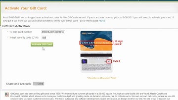 Activating Your Gift Card
