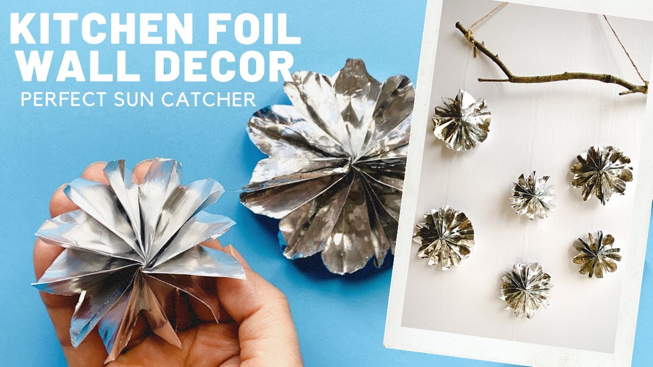 Original]Aluminum Foil Paper Wall Hanging Ideas /Sun Catcher /Foil Origami  Flower /DIY Room Decor 