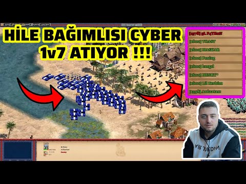 HİLE YAPMADAN DURAMIYOR!!! CyberRulz 1v7 HİLELİ Age Of Empires