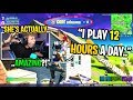 I spectated a girl that plays Fortnite 12 HOURS every day... (she's actually AMAZING!)