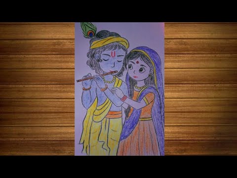 Radha Krishna Drawing💖|Radha Krishna Easy Drawing🥰|Beautiful Radha Krishna Drawing🌸|Krishna Drawing✨