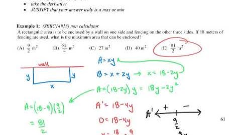 BC Calc - Sect 4.6 - Optimization