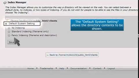 How to use the Index Manager in cPanel