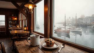Foggy Morning at a Maine Harbor Café ☕ 3 Hours of Soft Piano Jazz & Gentle Ocean Waves screenshot 5