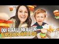 Qui fera le meilleur burger en pâte à sel avec mon filleul !